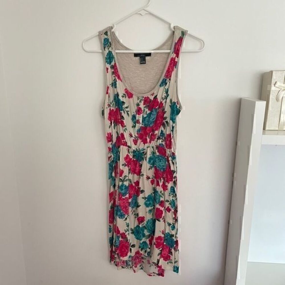 Rayon Floral Sinched Waist Dress